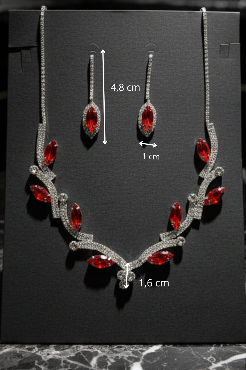 Conjunto lágrima roja
