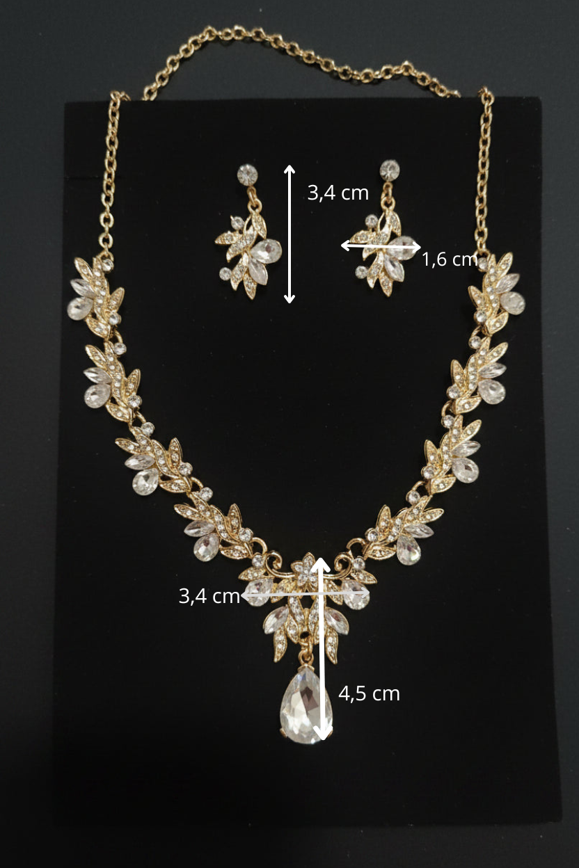 Conjunto lágrimas doradas