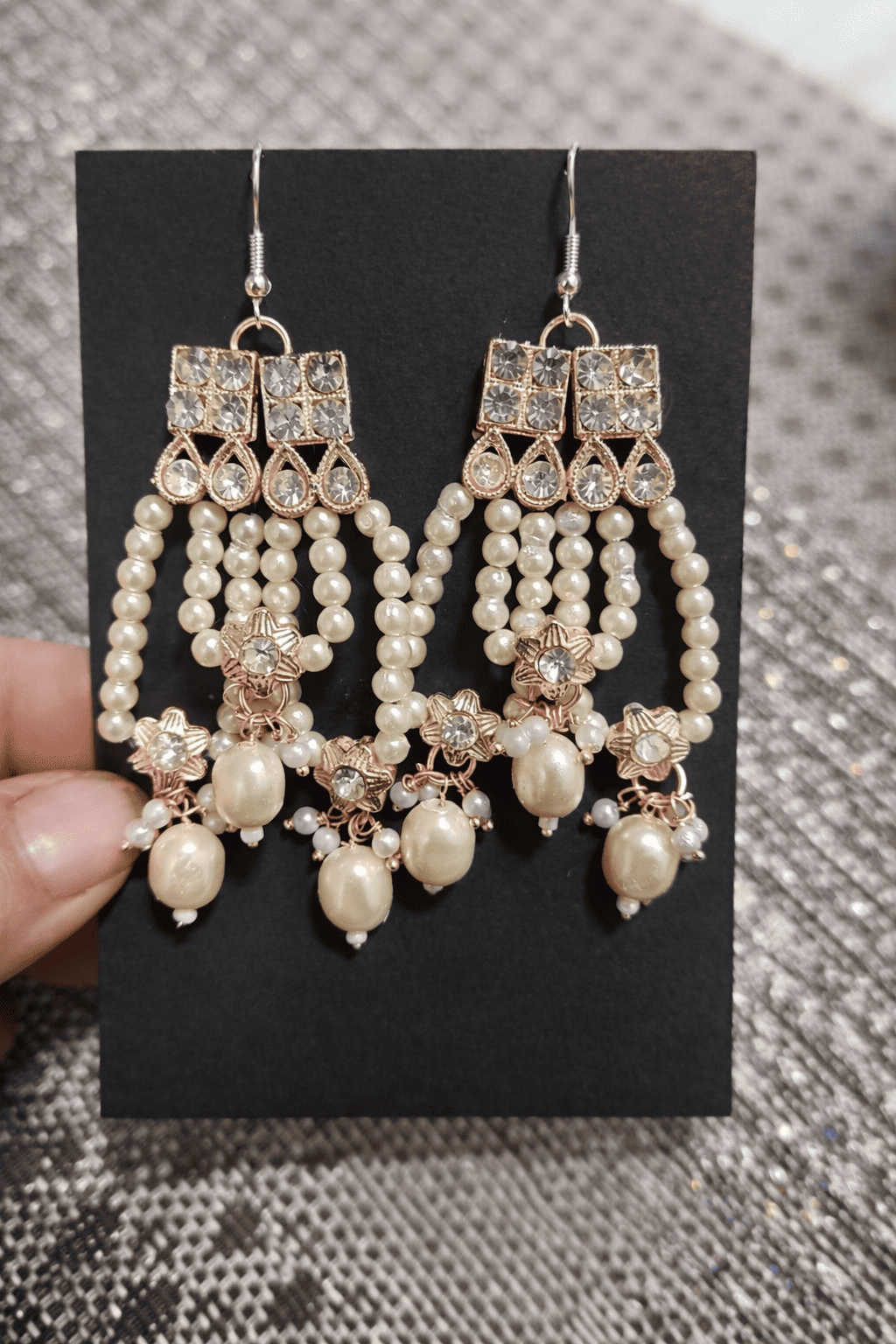 Handmade Pearl Flower Earrings