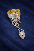 Anillo- pulsera cristal real - dorado