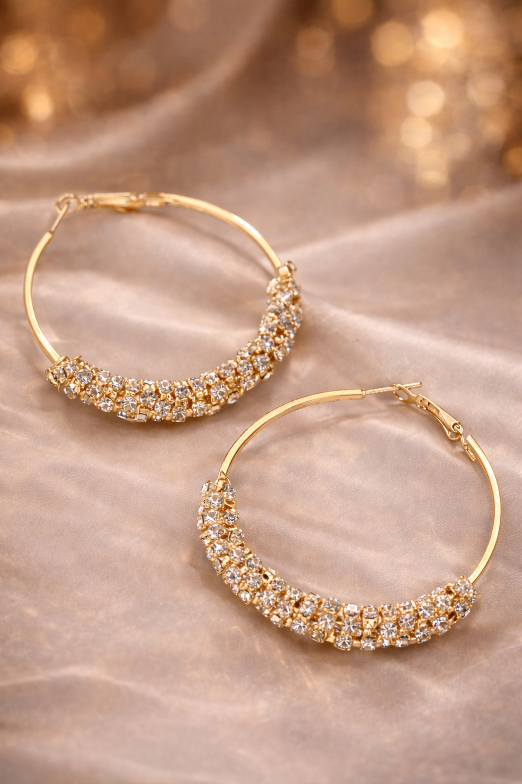 Hoop earrings with sparkle