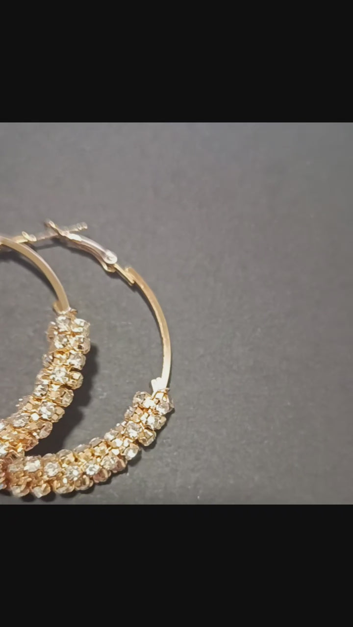 Hoop earrings with sparkle