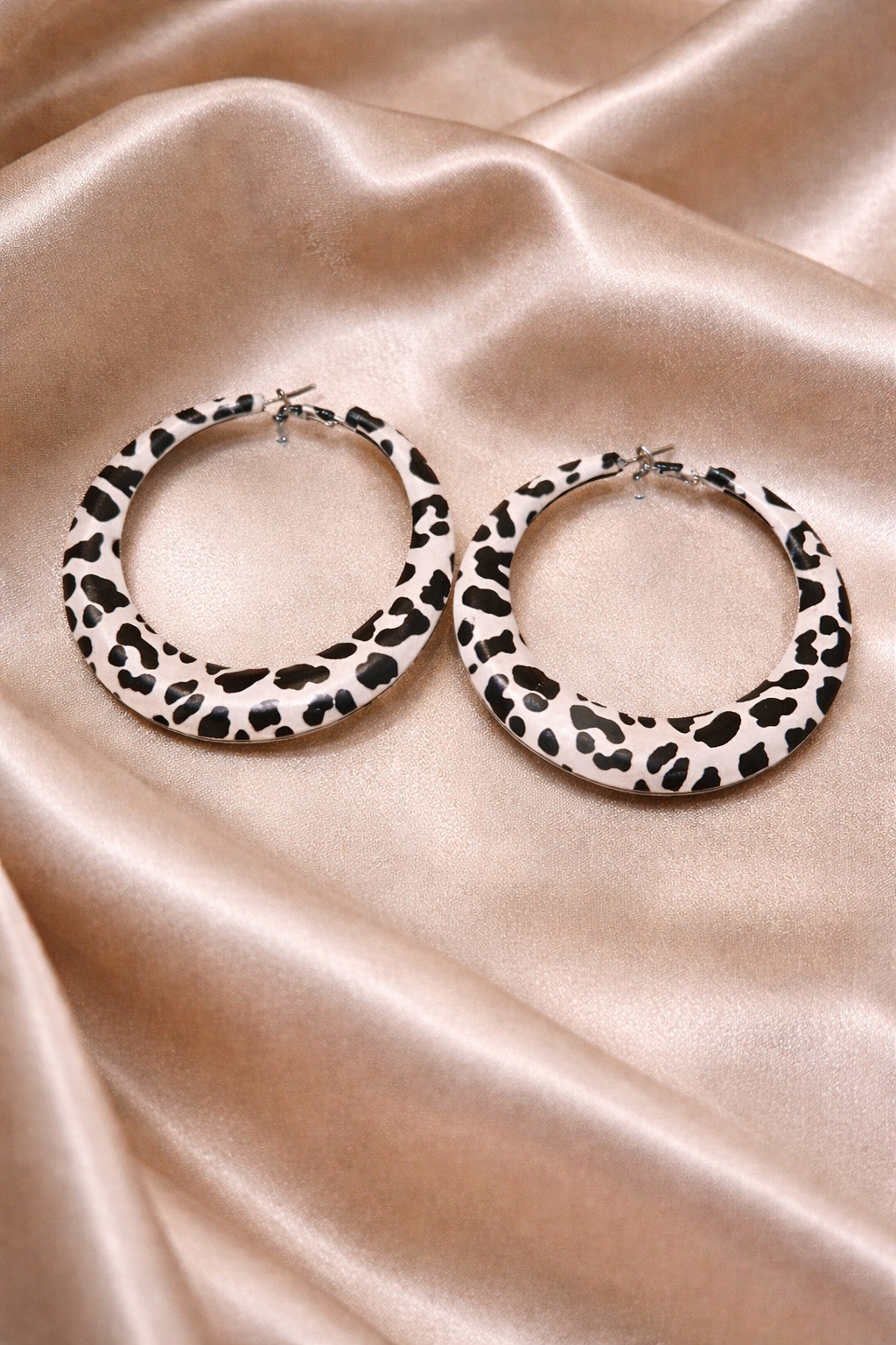 Leopard Hoops - White