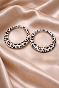 Leopard Hoops - White