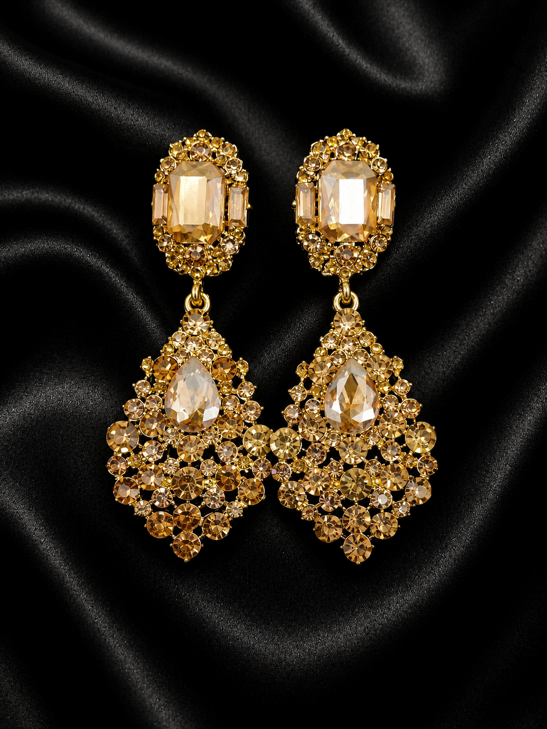 Pendientes destello real - ámbar
